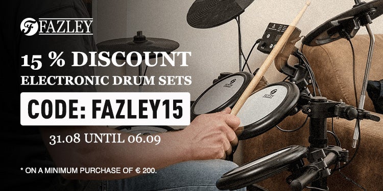 15% di sconto su Fazley batterie elettroniche